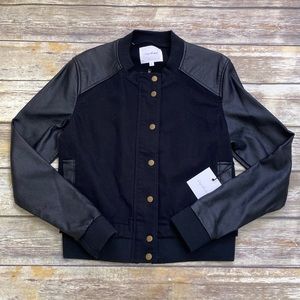 Unpublished mix media hidden zipper black jacket M